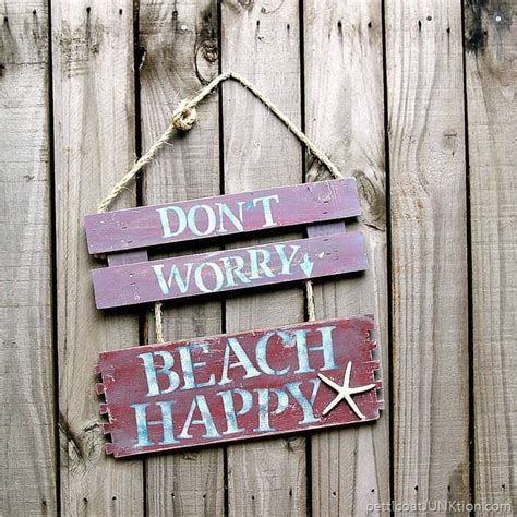 beach happy easy diy sign worries petticoat junktion