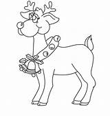 Reindeer Coloring Pages Printable Christmas Cute Collar sketch template