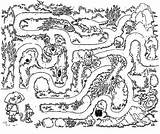Labyrinth Coloring Mazes Pages sketch template