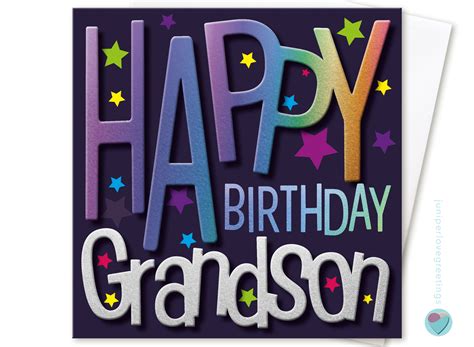 grandson birthday card happy birthday grandson  boys  men etsy