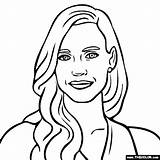 Coloring Pages Jennifer Chastain Jessica Actress Famous Lawrence Template sketch template