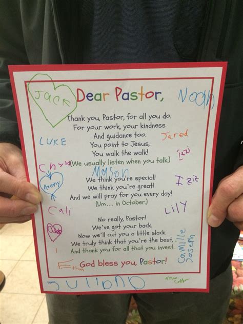 sample letter  pastor appreciation
