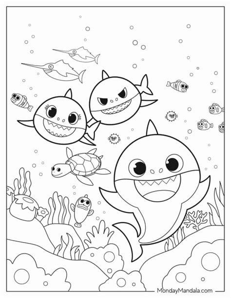 mommy shark coloring page shaivimahum