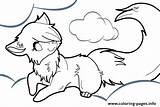 Coloring Wolf Anime Pages Printable Print sketch template