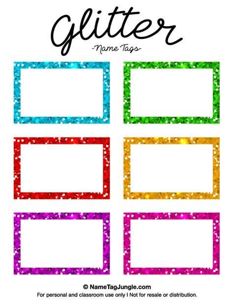 printable glitter  tags  template