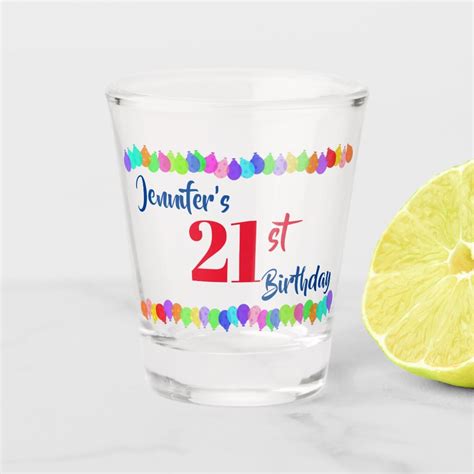 21st birthday shot glasses personalized health