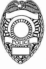Badge Police Officer Shield Cricut Coloring Sheriff Silhouette Badges Pages sketch template