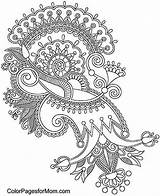 Coloring Paisley Pages Mandala Adult Printable Henna Adults Vector Colorpagesformom sketch template