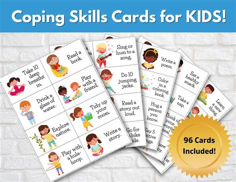 coping skills cards  kids activity cards calming  etsy