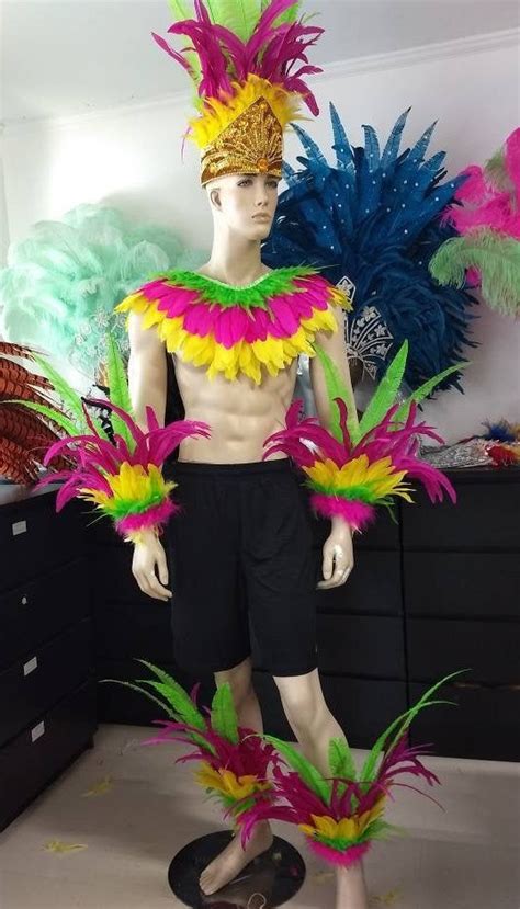 Male Samba Costume Set Feather Piece Parade Feather Fantasy Etsy
