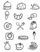 Emoji Food Pages Coloring Uncolored Template sketch template