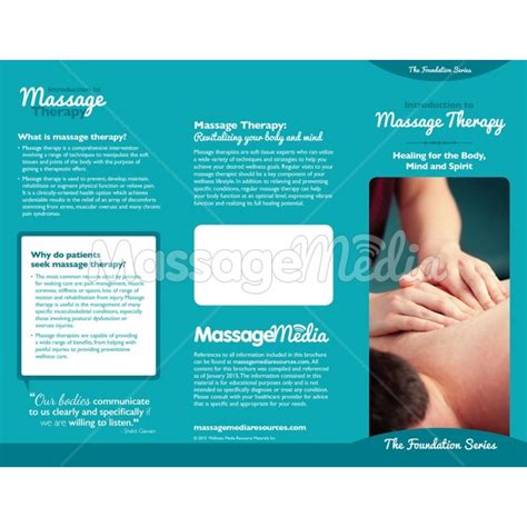 Massage Therapy Introduction Brochure