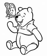 Pooh Winnie Bear Coloring Pages Cartoon Butterfly Colour Baby Printable Print Classic Drawing Characters Line Color Drawings Sheets Disney Getdrawings sketch template