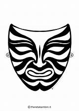 Maschere Cinesi Carnevale Pianetabambini Maschera Cinese Ritagliare sketch template