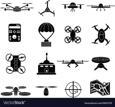 drone icons set royalty  vector image vectorstock