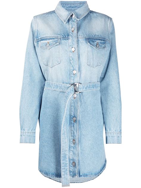 off white arrows floral embroidered denim shirtdress farfetch