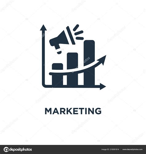 marketing icon black filled vector illustration marketing symbol white background stock vector