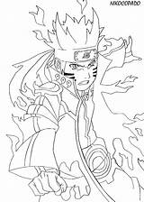 Naruto Mode Bijuu Kurama Lineart Coloring Pages Anime Color Credits Printable Link Categories sketch template