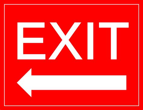 printable exit signs  arrow rossy printable