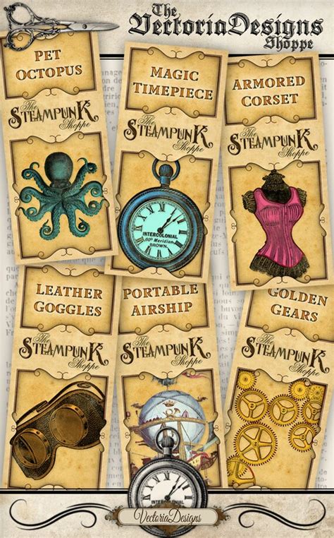 steampunk shoppe labels printable steampunk labels apothecary etsy