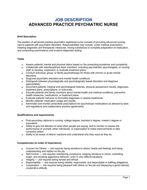 Nurse Practitioner Job Description Template Word And Pdf By Business