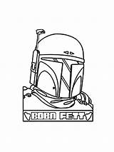 Boba Coloring Fett Pages Line sketch template
