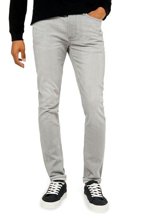 men s topman skinny fit jeans size 32 x 34 grey the
