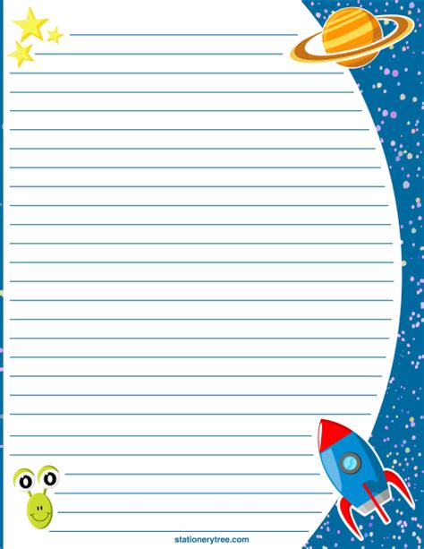 printable writing paper  picture space