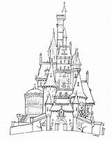 Coloring Castle Pages Disney Drawing Printable Castles Kids Magic Kingdom Adults Print Color Hogwarts Outline Disneyland Line Drawings Cinderella Princess sketch template