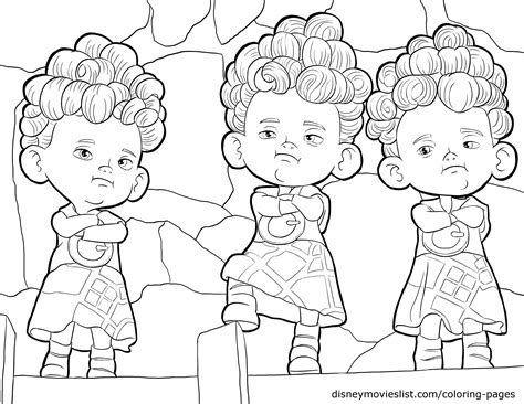disneys bravethe triplets harris hubert  hamish coloring page