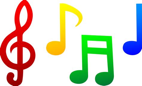 coloured single  notes clipart