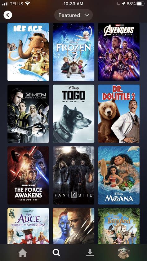 open disney     surprise    blue sky  fox movies   featured section