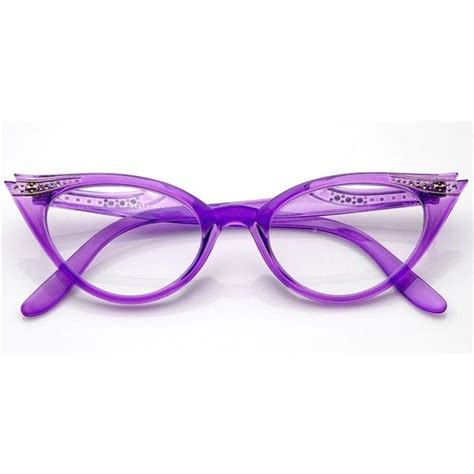 Vintage Purple Rx Optional Cat Eye Glasses 8434zu 30 Liked On