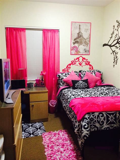 pink black dorm room decor college dorm room decor dorm room