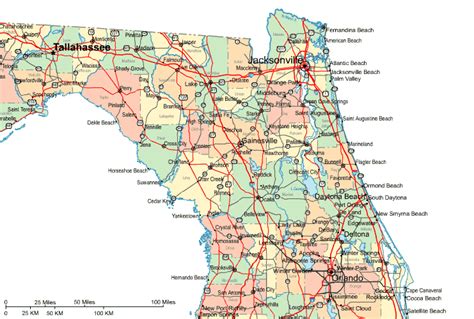north florida road map image detailed map  northern florida map