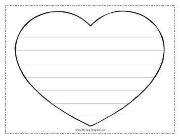 heart writing template writing template valentines writing