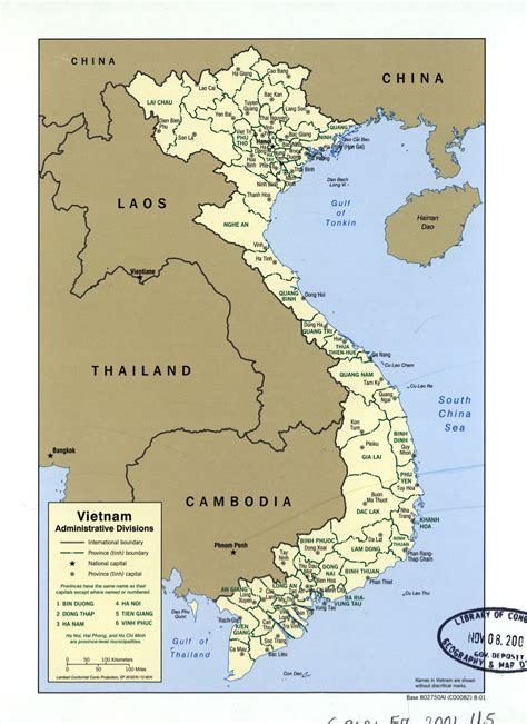 large detailed administrative divisions map  vietnam  vietnam asia mapsland maps