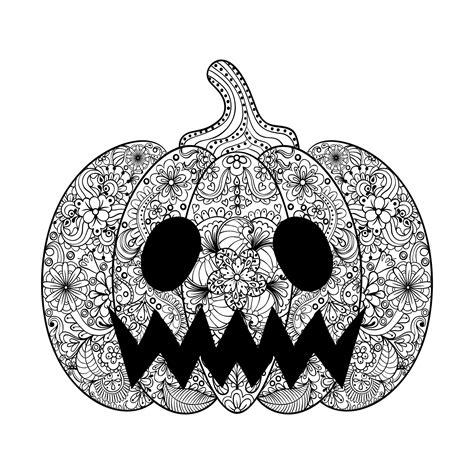 halloween scary pumpkin  ipanki halloween adult coloring pages