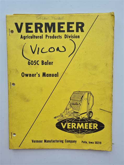 vermeer  baler parts operators manual sps parts