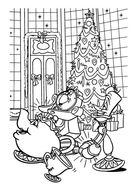 beauty   beast enchanted christmas coloring pages callieecduran