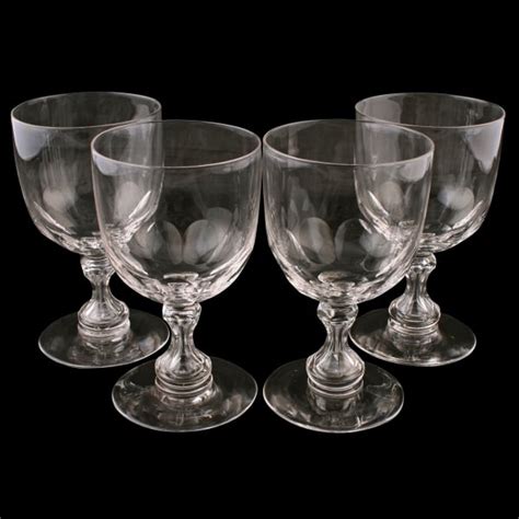 four victorian glass rummers antique wine glasses