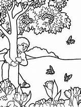 Colorat Planse Primavara Copaci Desene Copii Copac Peisaje P08 Flori Fise Fluturi Vara Plansa Natura Venit Ani Povesti Vizite Voturi sketch template