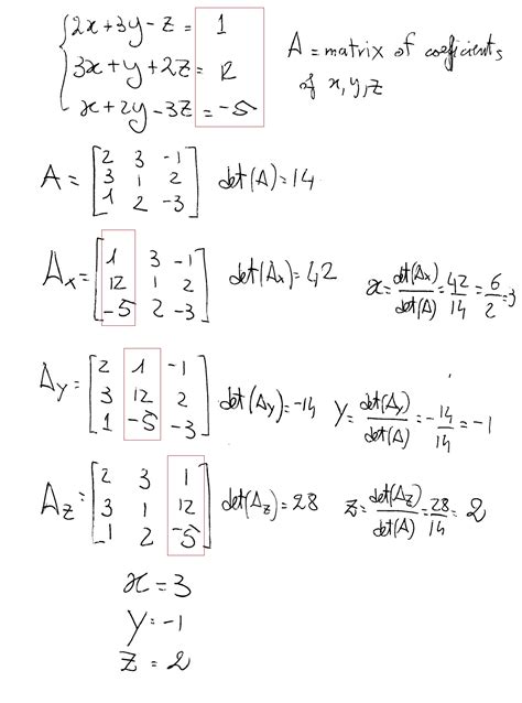 How Do You Solve 2x 3y Z 1 3x Y 2z 12 And X