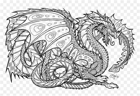 dragon colouring pages difficult dragon coloring page hd png