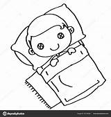 Sleeping Child Drawing Coloring Bed Getdrawings sketch template
