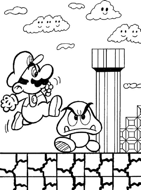 coloring pages fun mario bros coloring pages