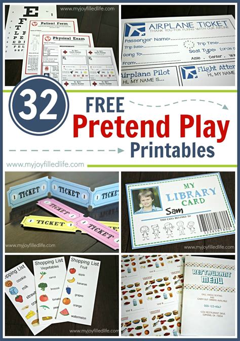 pretend play printables  joy filled life