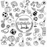 Doodles Thin Saludable Dieting Nutrition sketch template