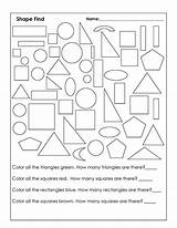 Shapes Color Worksheet Worksheets Kids Student sketch template