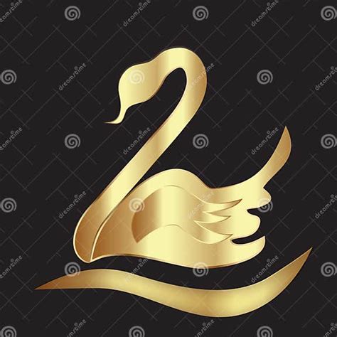 van het ontwerpidentiteitskaart van de embleem het gouden zwaan vectormalplaatje van het het